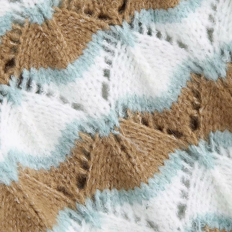 

New Autumn Winter Women Hollow Sweater Striped Pullovers Sweater Warm Long Sleeve Loose Vintage Sweater Tops O-neck Sweater