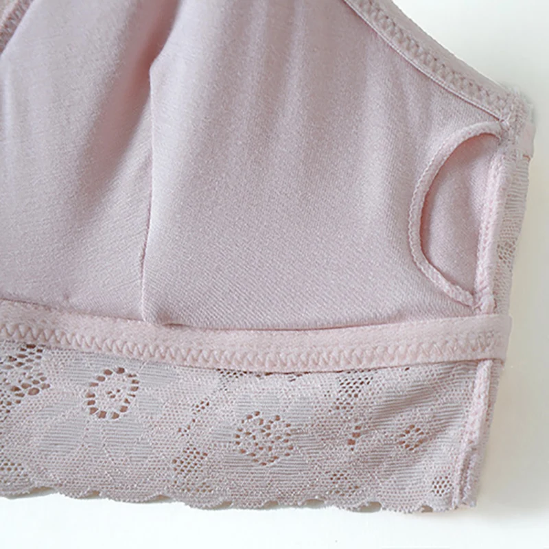 Кружевной бюстгальтер с цветочной вышивкой и съемной подкладкой хлопковый