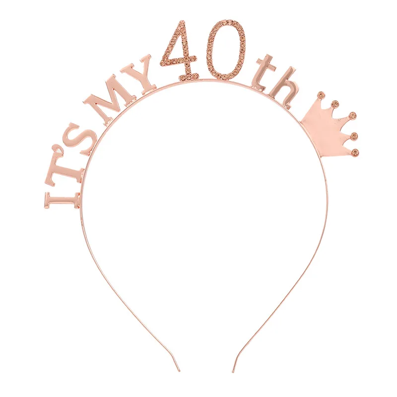 Розовое золото с надписью It's My 40th Birthday Crown головной убор Комплект одежды из