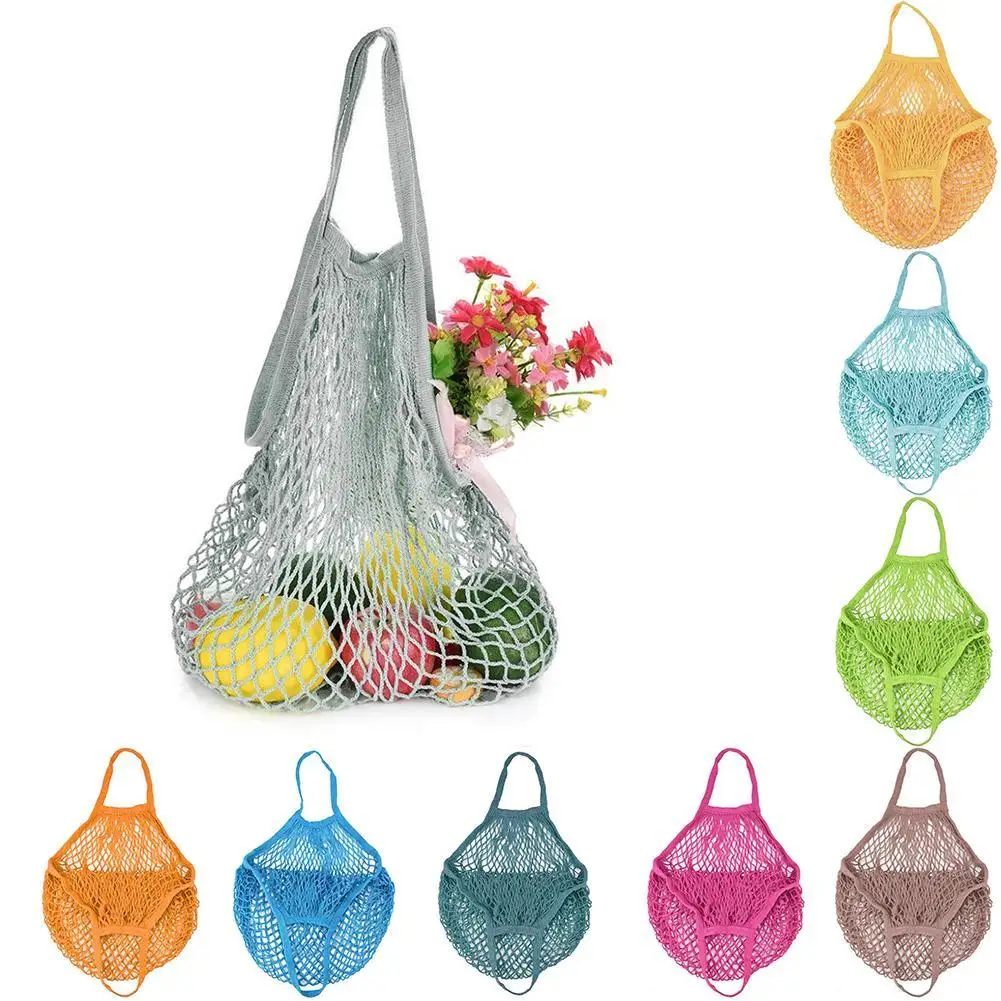 

Portable Durable Mesh Net Shopping Bag Fruit Goods Storage Cotton Tote Handbag