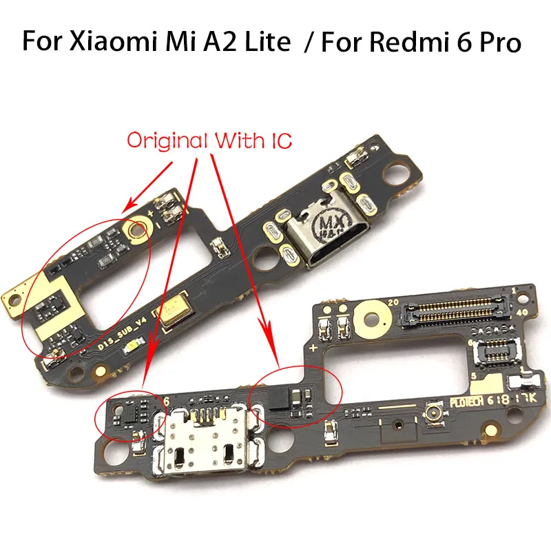 

Micro USB зарядка для Xiaomi Redmi 6 Pro док-станция зарядная плата гибкий кабель разъем Замена для Xiaomi Mi A2 Lite