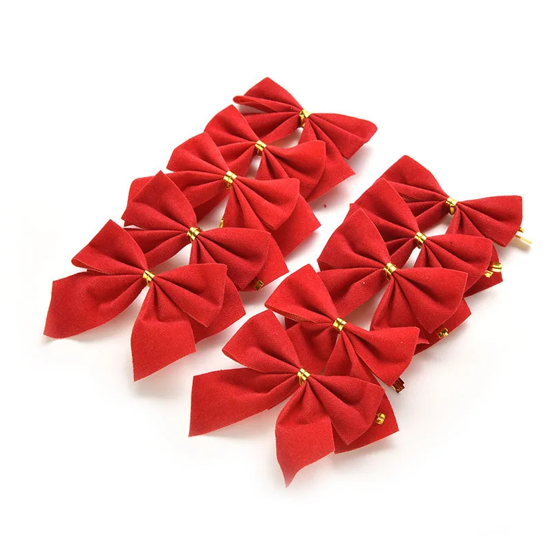 

2021 Christmas 12PCS Pretty Bow Xmas Ornament Christmas Tree Decoration Festival Party Home Bowknots Baubles Baubles
