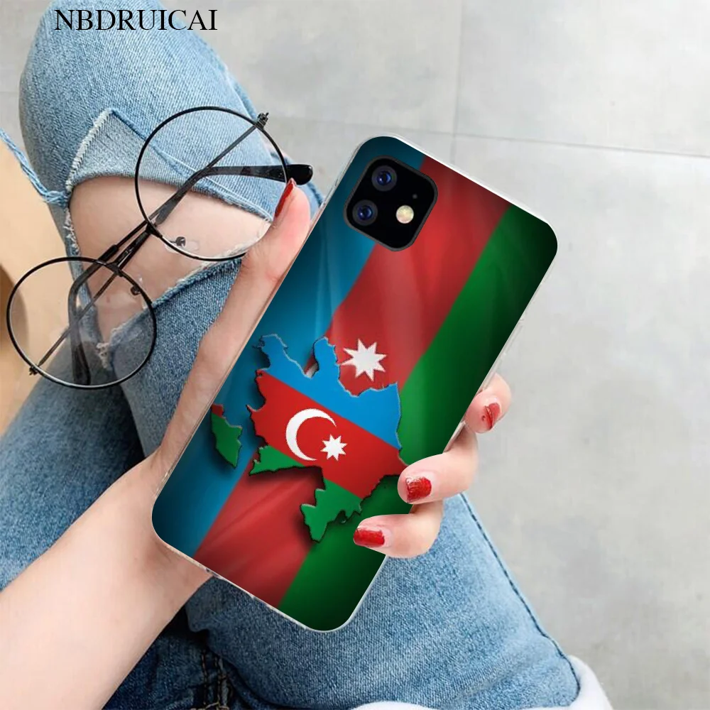 Мягкий резиновый чехол для телефона PENGHUWAN из черного ТПУ с флагом azerjan buta iPhone 11 pro XS