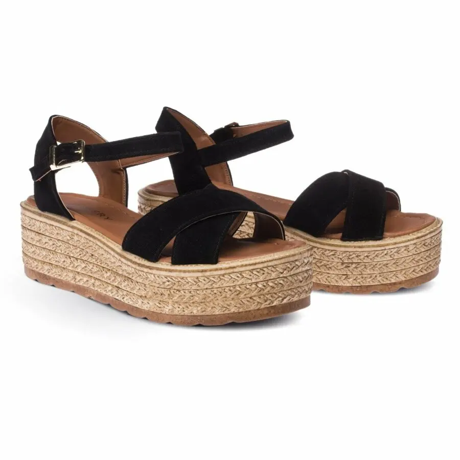 

Women Sandals Deery, Genuine Suede Black Women Sandals