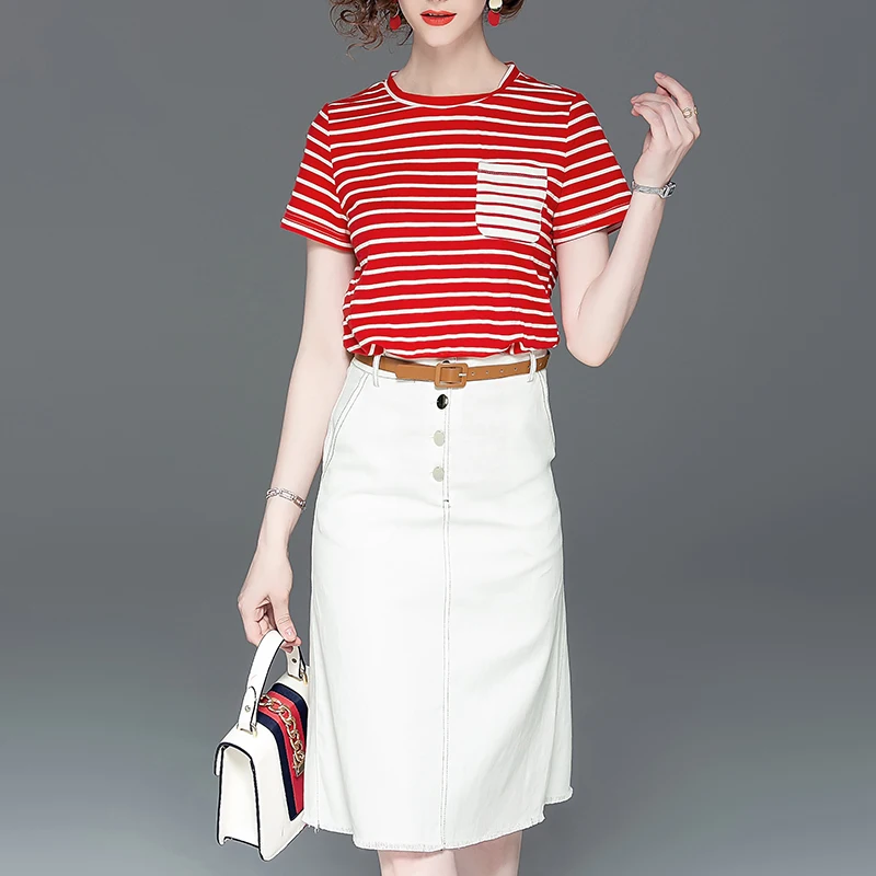 Комплект из двух предметов юбка спортивный костюм женская одежда летняя для