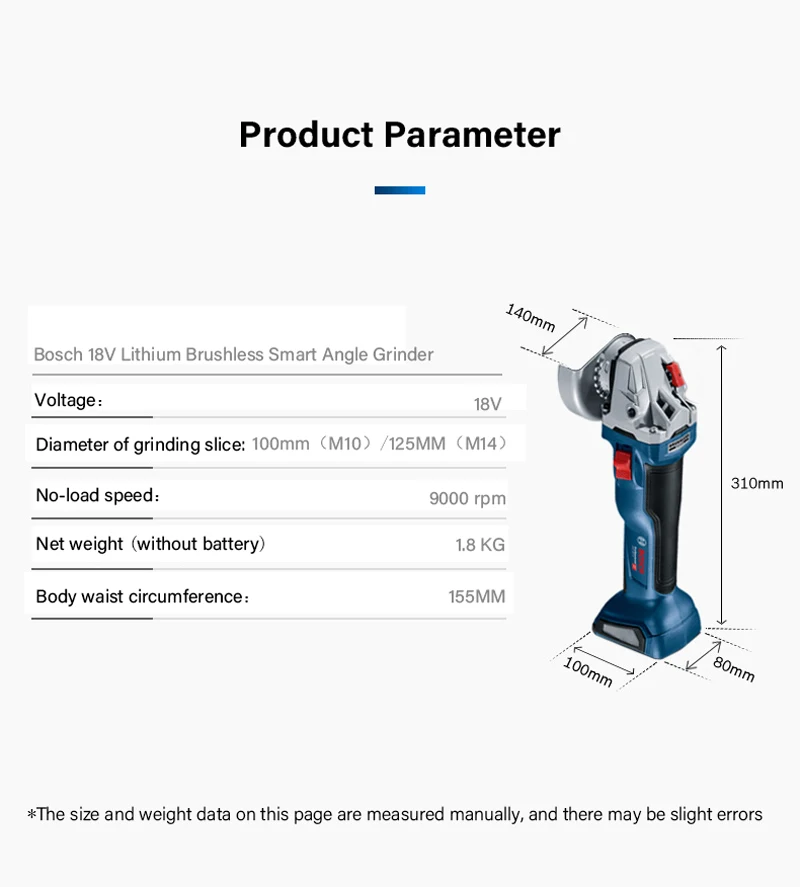 Угловая шлифовальная машина Bosch GWS 18V-10 беспроводная литиевая | Инструменты