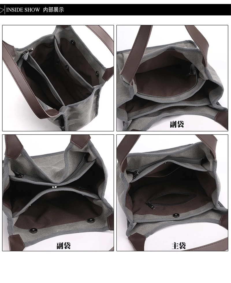 

2021 new women's shoulder bag Korean women's handbag large capacity postman bag women's canvas tote bag cross-body bag