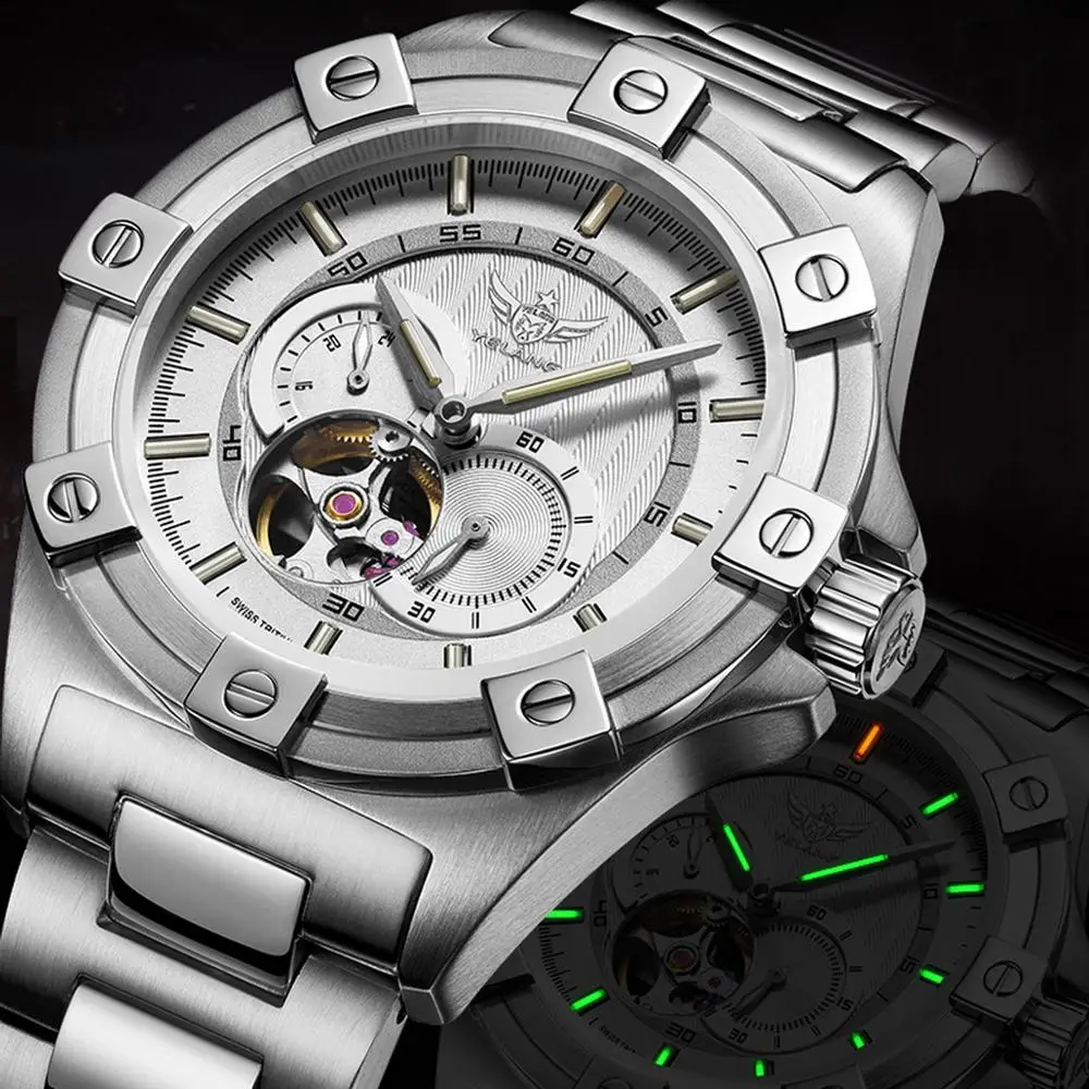 Мужские часы с Тритием автоматические Yelang военные водонепроницаемые