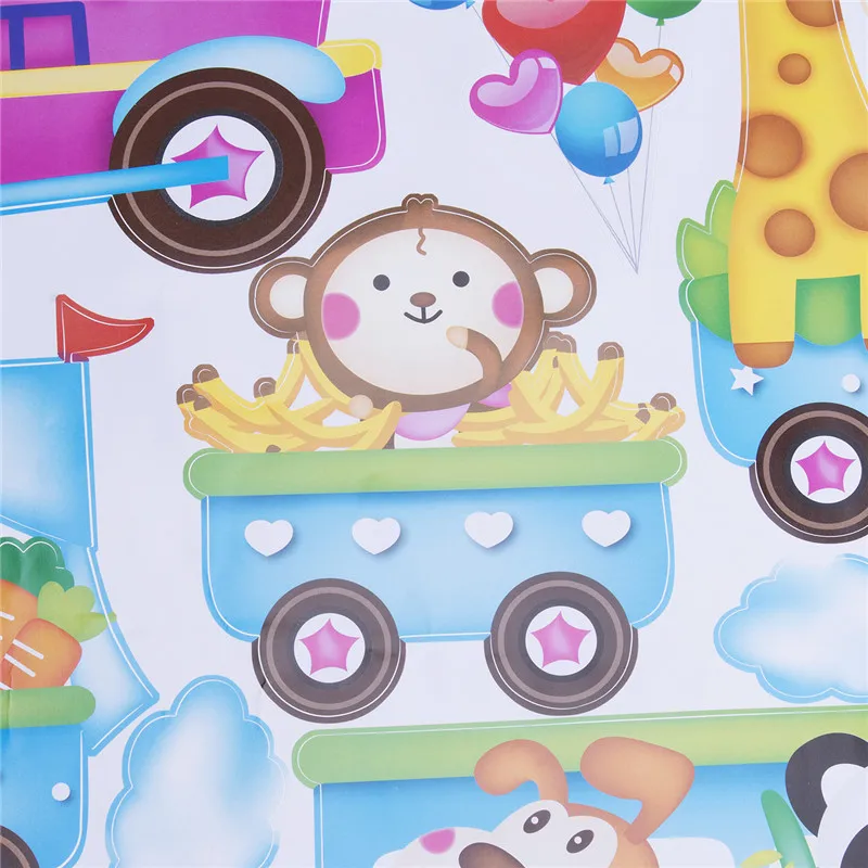 Мультяшные Животные поезд детская комната наклейки на стену для детской комнаты