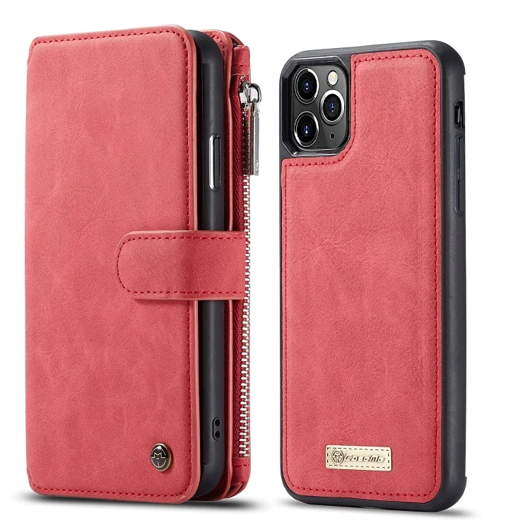 Красный Чехол мне бумажник чехол для iPhone 11Pro XS XR 7PLUS поставляется с вверх-вниз раскладушка и съемной брошью магнитное крепление чехол - Цвет: Красный