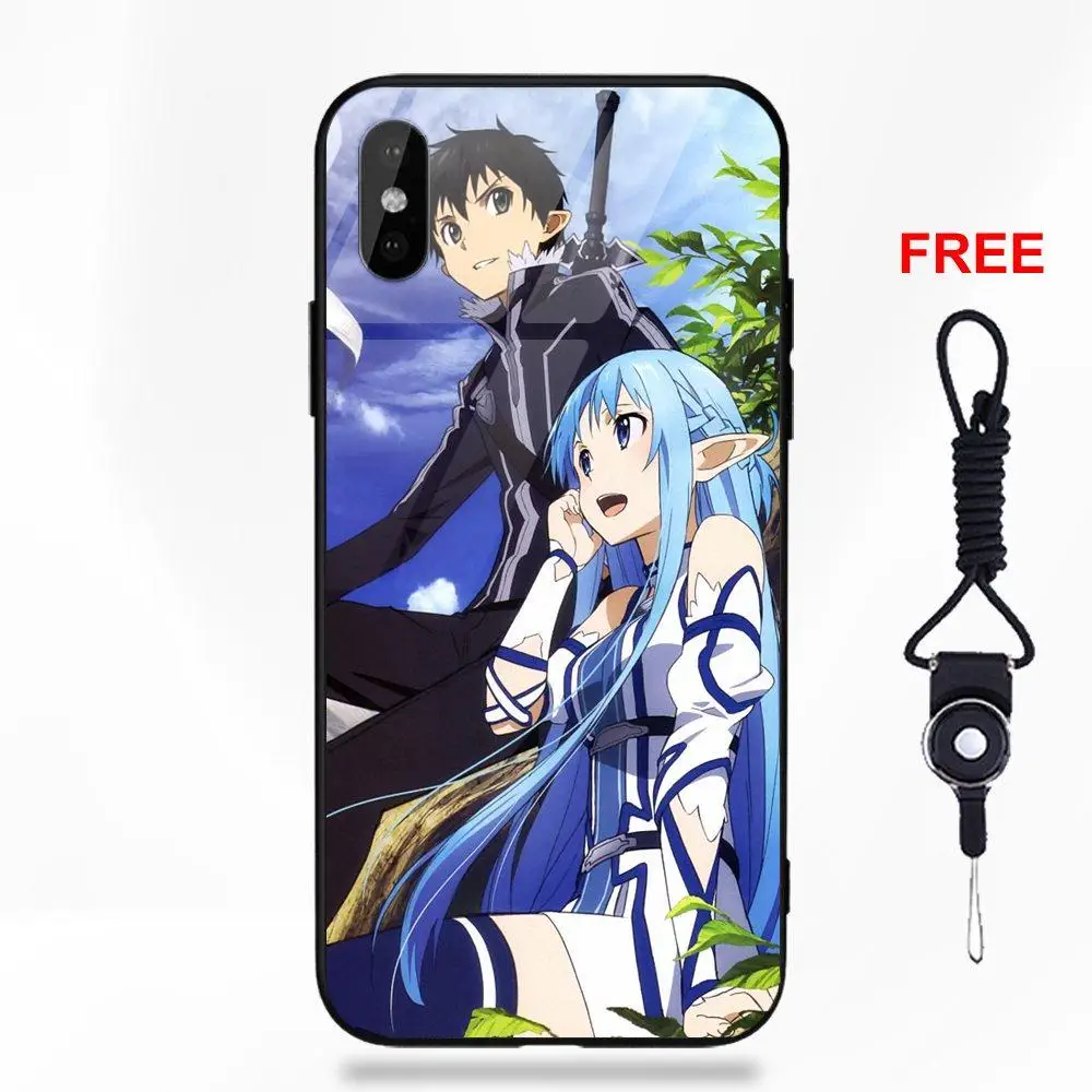 Мягкий ТПУ чехол закаленное стеклянные крышки для Apple IPhone X XS Max XR 5 5C 5S SE 6 6S 7 8 Plus Sword