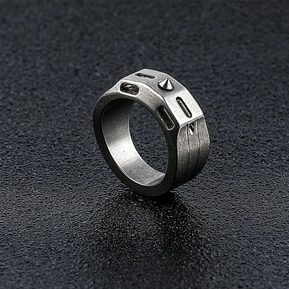 Тактическое кольцо для самообороны из титанового сплава, тритиевая трубка, люминесцентное кольцо edc, относится к тигровой вольфрамовой ста... от AliExpress RU&CIS NEW