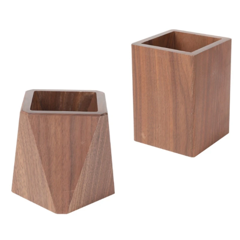 

Walnut Table Pen Holder Home Office School Desk Management Holder Box for Kids 28GE