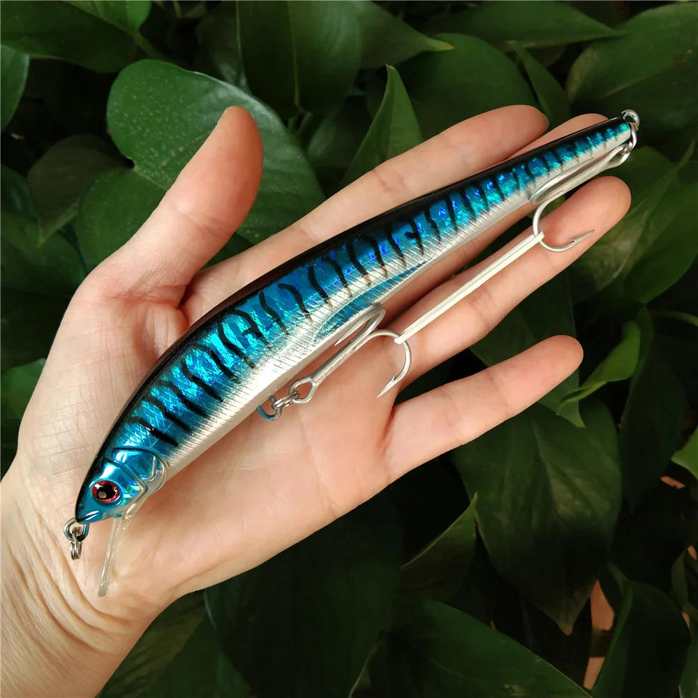 

NOEBY 2PCS 15mm 31g Floating 0-2m 3D Eyes Minnow Fishing Wobbler for Fishing