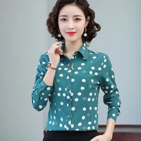 autumn chiffon women shirts turn down collar blouse long sleeve office lady button up shirt loose white ladies tops