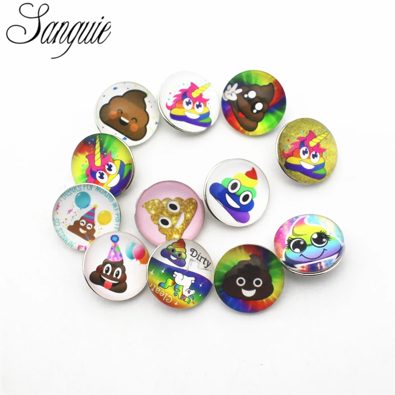 10 шт./лот Мультяшные животные единорог хрустальные подвески кнопки 18 мм