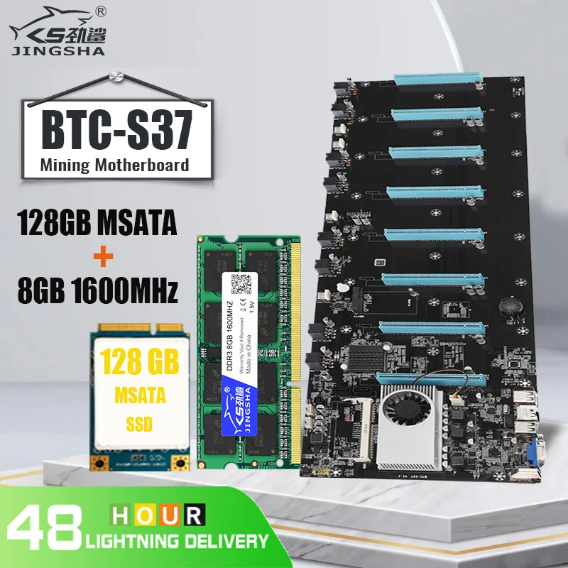 Семейная материнская плата для майнинга биткоина с 8 GPU эфириума 1037U 128 ГБ MSATA SSD и