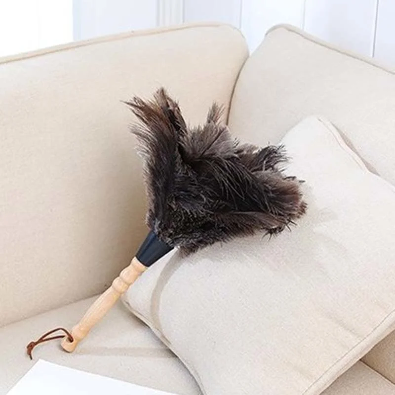 

Anti-static ostrich feathers Bont Brush Duster Dust Cleaning Tool Houten Handle