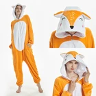 Пижама-кигуруми унисекс, в виде лисы, панды, аниме, единорога