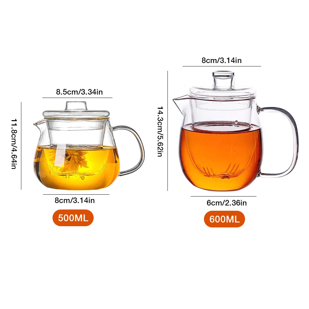 Бытовой Съемная термостойкого Стекло Чай горшок со съемным заварки пуэр чайник