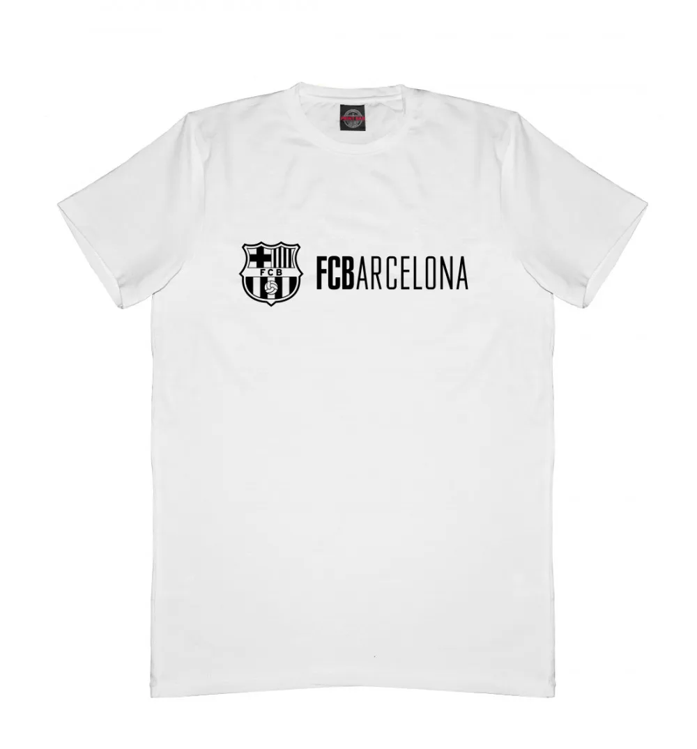 Футболка мужская хлопковая с принтом Barcelona верх коротким рукавом крутой мерч топ