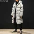 Новинка Зима 2021, Мужская модная повседневная куртка средней длины, большой размер, с хлопковой подкладкой, Мужская кашемировая Толстая теплая Высококачественная пуховая куртка
