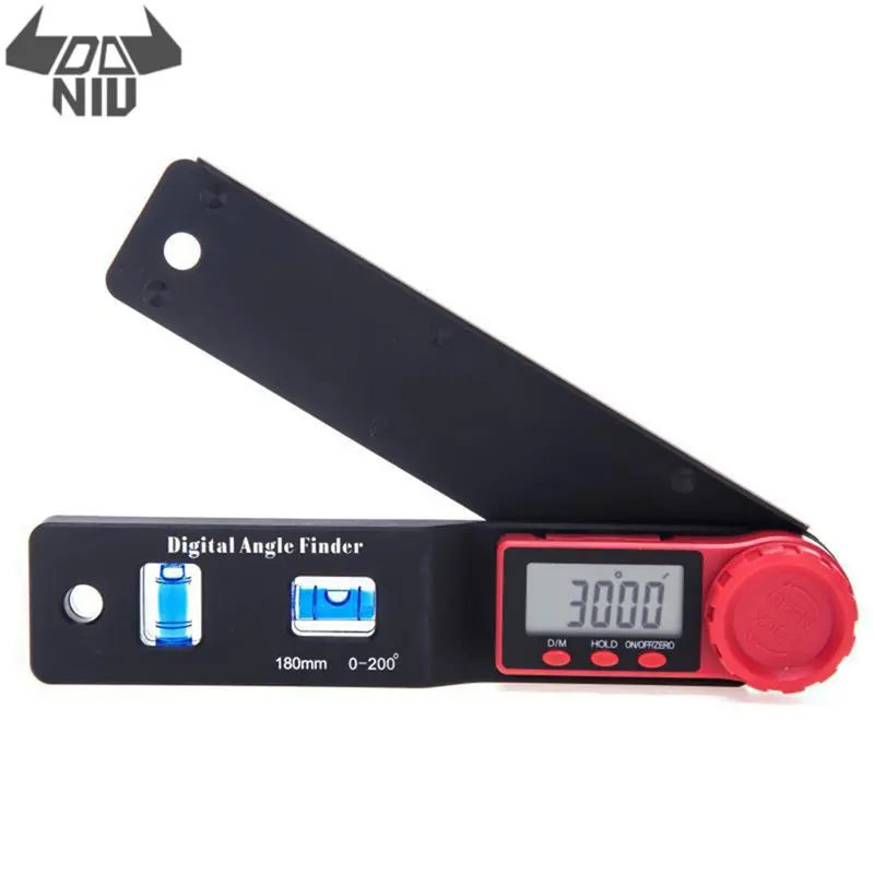 

DANIU 0-200° Multifunction LCD Display Digital Angle Finder Level Angle Ruler Inclinometer Electron Goniometer Protractor Meter