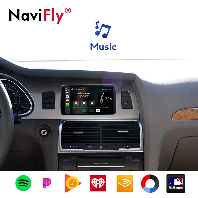 

Navifly easy plug and play Decoder Box Wireless Apple CarPlay Android Auto for AUDI Q7 2010-2018 support Mirror Link SWC