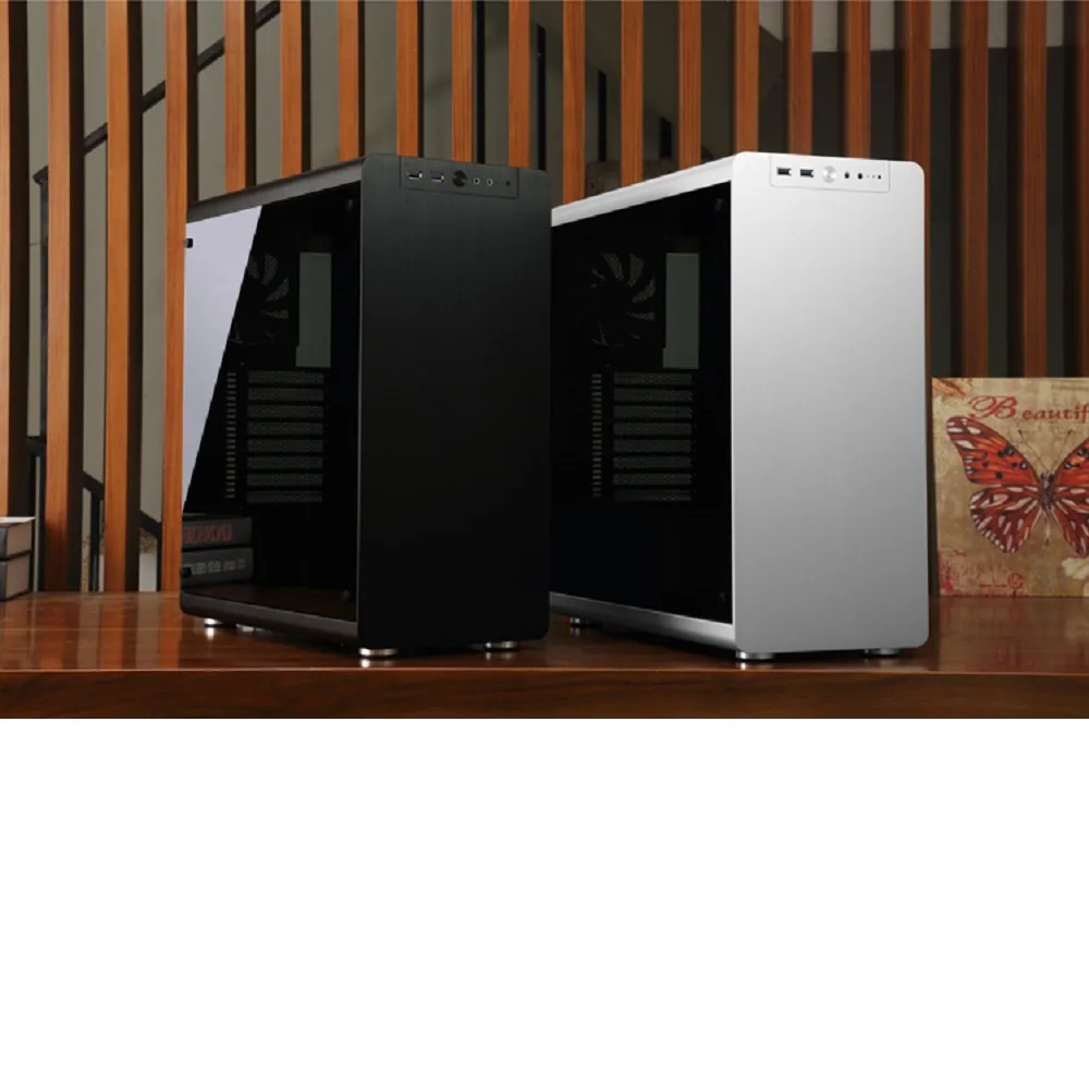 Jonsbo RM4 ATX корпус алюминиевый закаленное стекло односторонний через компьютер
