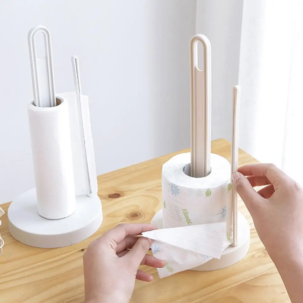 

Household Plastic Kitchen Roll Paper Stand Holder Rack Tissue Dispenser Shelf