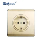 Настенный выключатель Wallpad, Новое поступление, выключатель настенного освещения со светодиодным индикатором, настенная розетка, золотой ПК, бу панель для дома