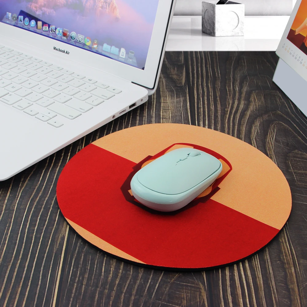 Round Shaped Gaming Mouse Pad Mat For Office Iron Man Captain America Cute Pig Cat Rabbit Penguin Flamingo Smiley Face Mouse Pad