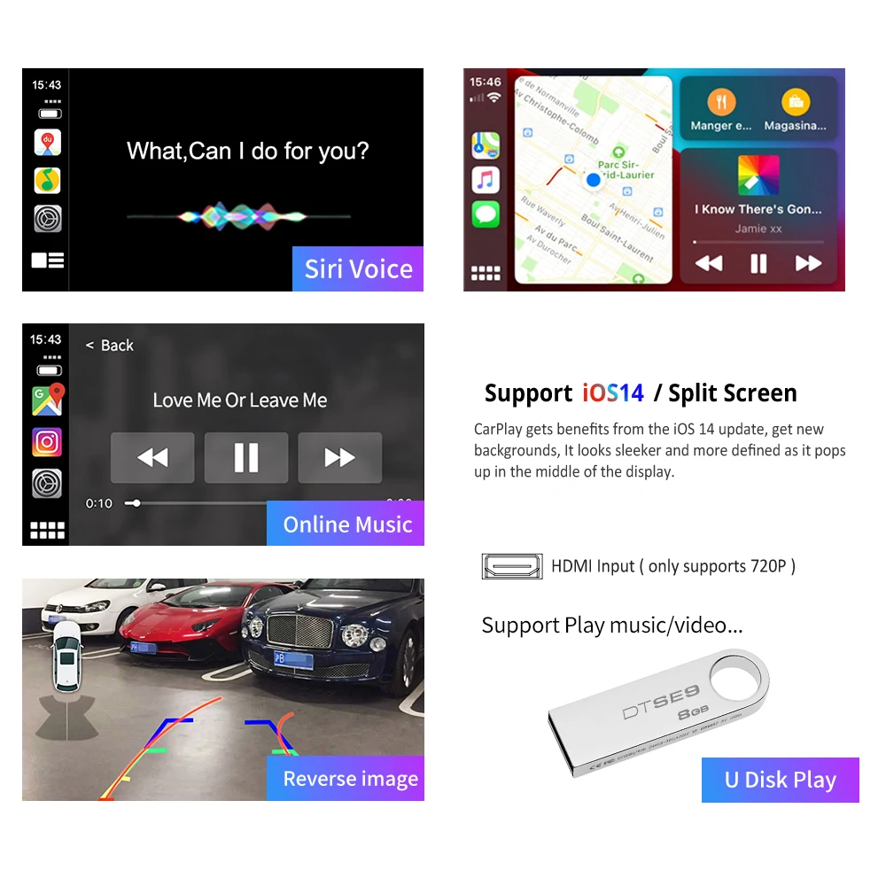 Беспроводной блок для автоматической модернизации Apple CarPlay Android Audi A4 S4 RS4 A5 S5 RS5 Q5 MMI