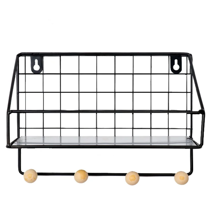 Nordic Ins Home Living Room Wall Iron Art Wooden Small Ball Hook Rack DIY Decoration Porch Kitchen Storage Organizer | Дом и сад