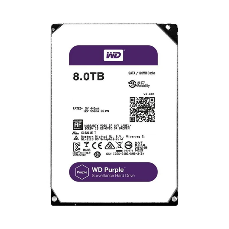 Диск Жесткий WD Purple 8 ТБ SATA 256 Мб 3 5 дюйма внутренний жесткий диск для камеры