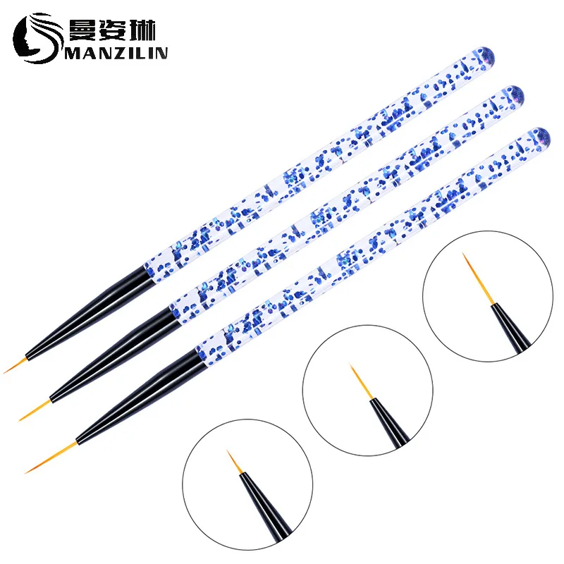 3 шт./компл. Нейл-арт лайнер живопись ручка 3D советы Сделай Сам акриловые кисти для