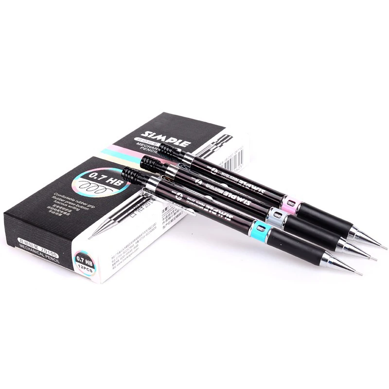 Новое 12 шт. автоматическое HB механическое Сверкающее карандаш 0 3 мм гладкое