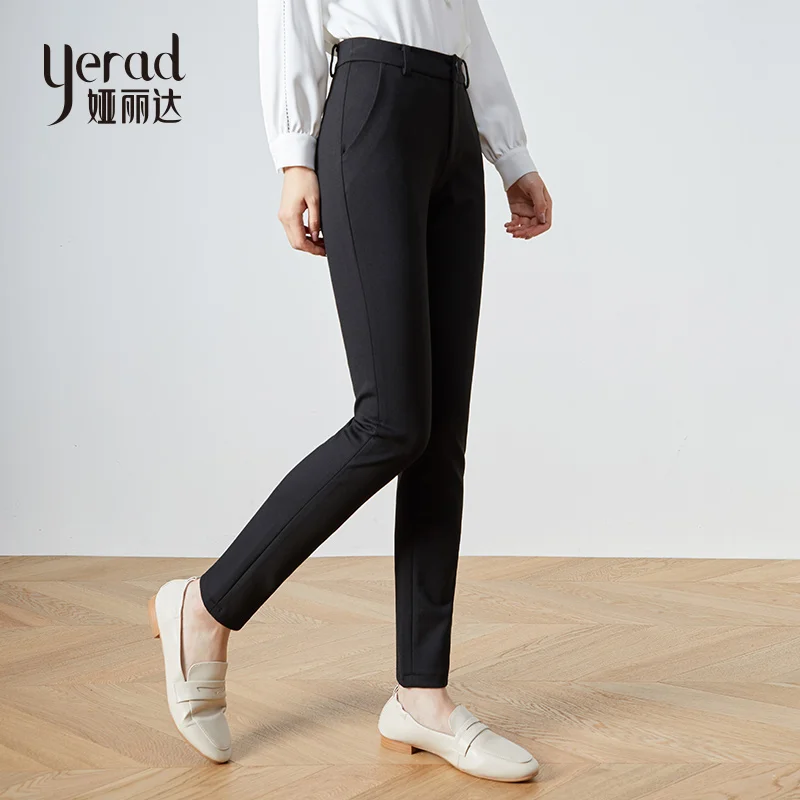 YERAD осенние женские черные брюки-карандаш офисный костюм для дам брюки
