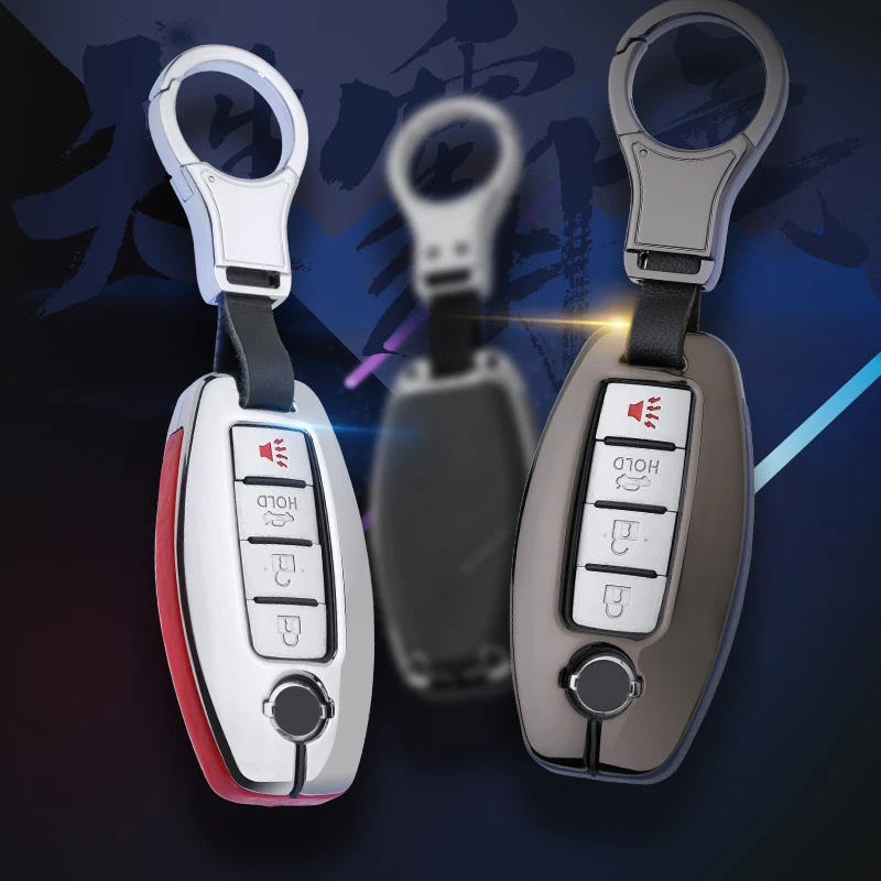 Кожаный + цинковый сплав чехол для дистанционного ключа автомобиля Nissan Qashqai J10 J11 X