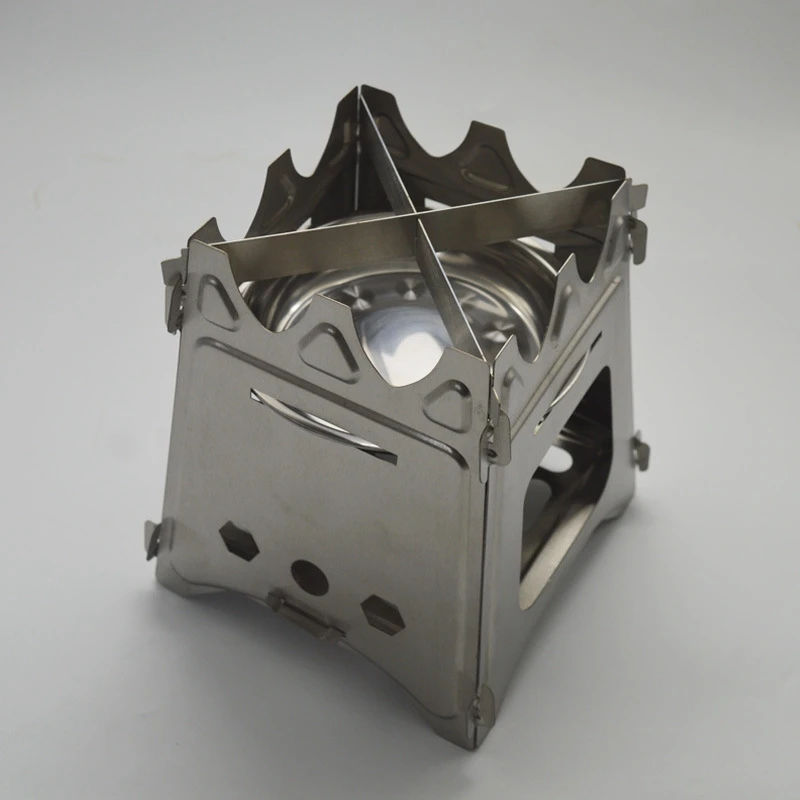 

Portable Outdoor Stainless Steel Picnic Wood Stove Camping Portable Cooking Stove Alcohol Burner Pocket Stove