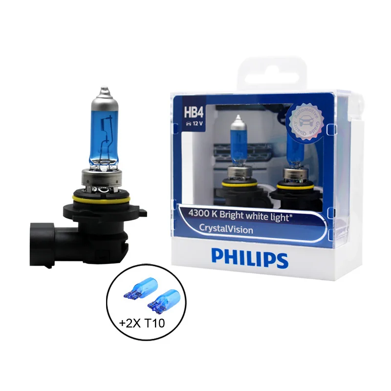 Philips H1 H4 H7 H11 9005 9006 12 В Кристальное видение 4300K яркий белый светильник галогенный