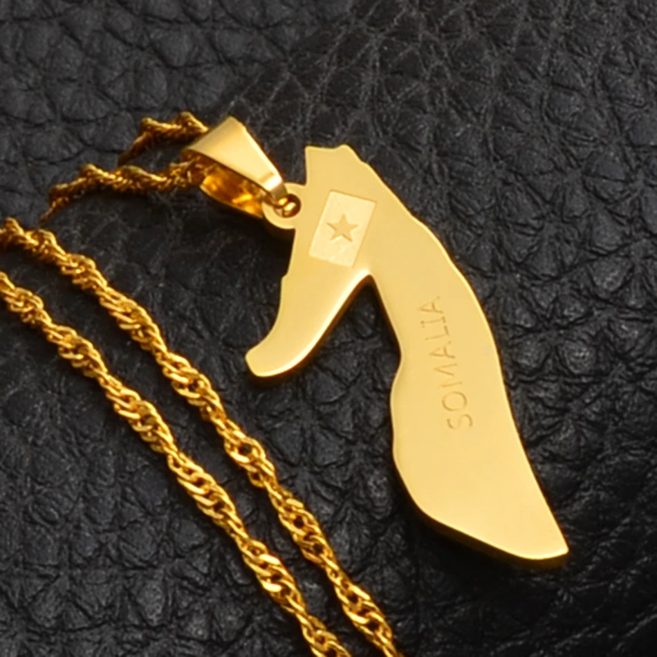 Anniyo Small Size Somalia Map Necklaces for Women/Girl Gold Color Jewelry Soomaaliya Charms Pendant Somali Country Maps #020921 | Украшения