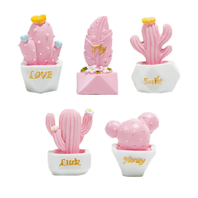 Миниатюрные фигурки BAIUFOR для кукольного дома современные розовые суккулентные