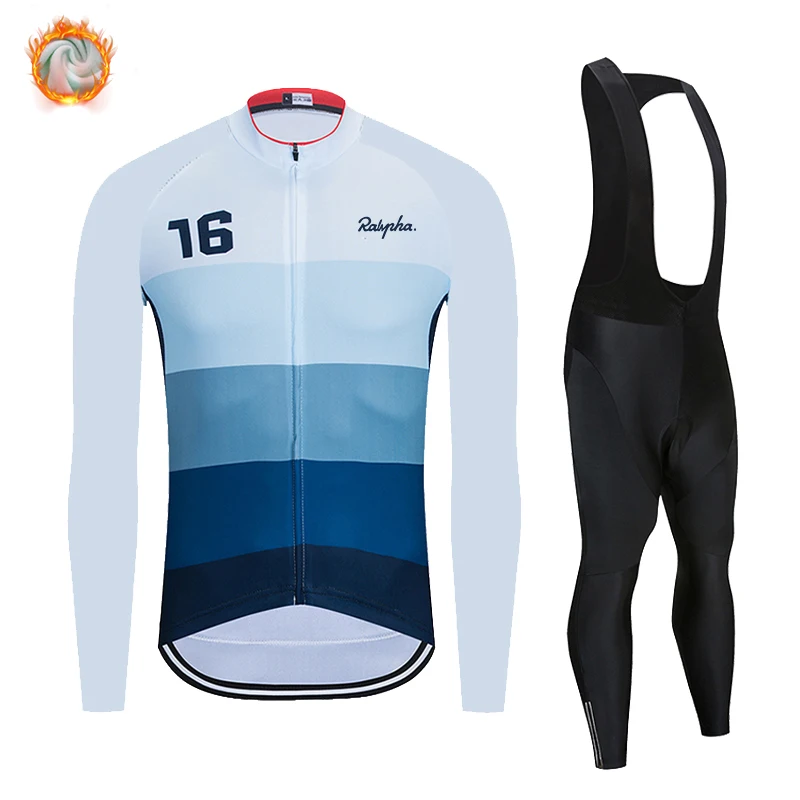 

2021 Ralvpha New Winter Cycling Jersey Suit Fleece Bicycle Clothes Kit Bike Clothing Set Mtb Uniform cycling jersey set