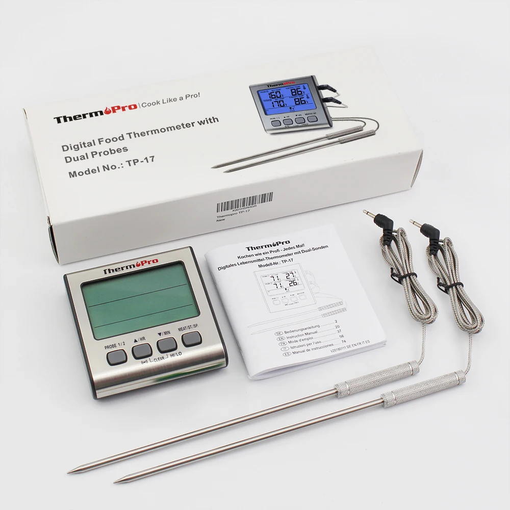 ThermoPro TP17 Цифровой Кухонный Термометр для духовки Мяса термометр с таймером