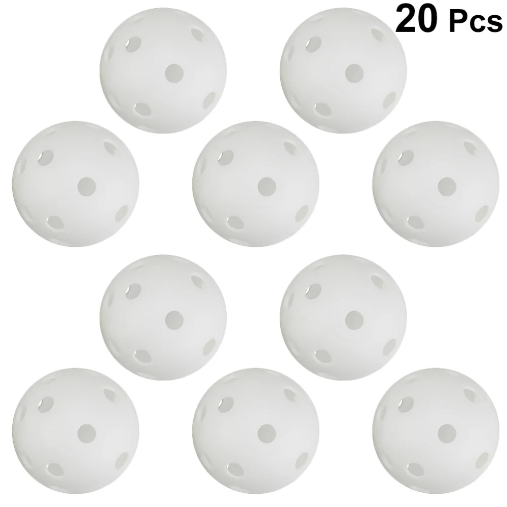 

20 Pcs Air Flow Hollow Balls Training Balls for Indoor Outdoor Practice (White)