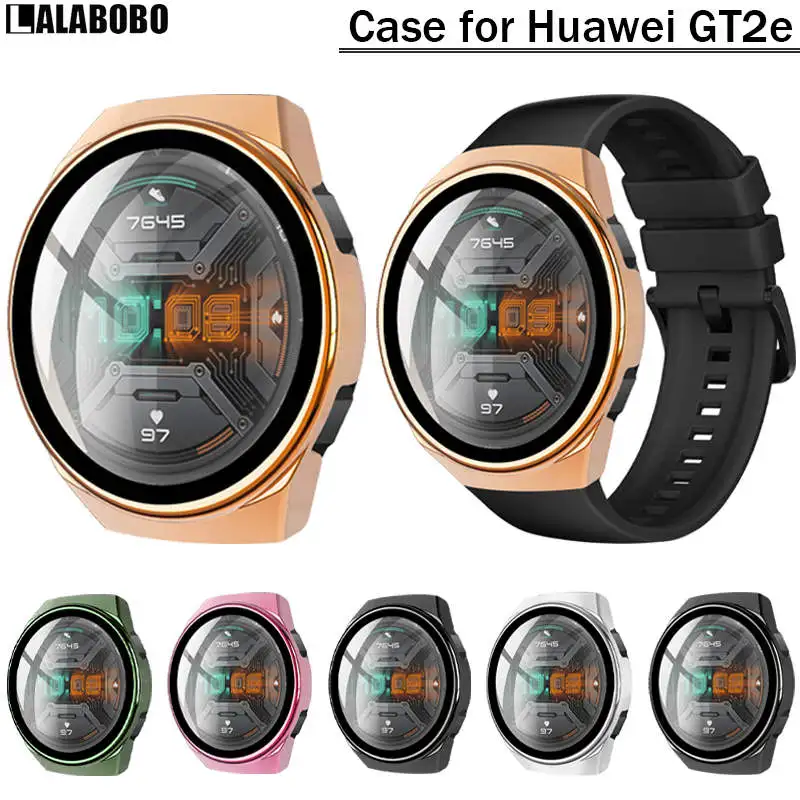 Новая закаленная пленка для HD экрана + защитный чехол HuaWei GT 2e Watch 46 мм прозрачный