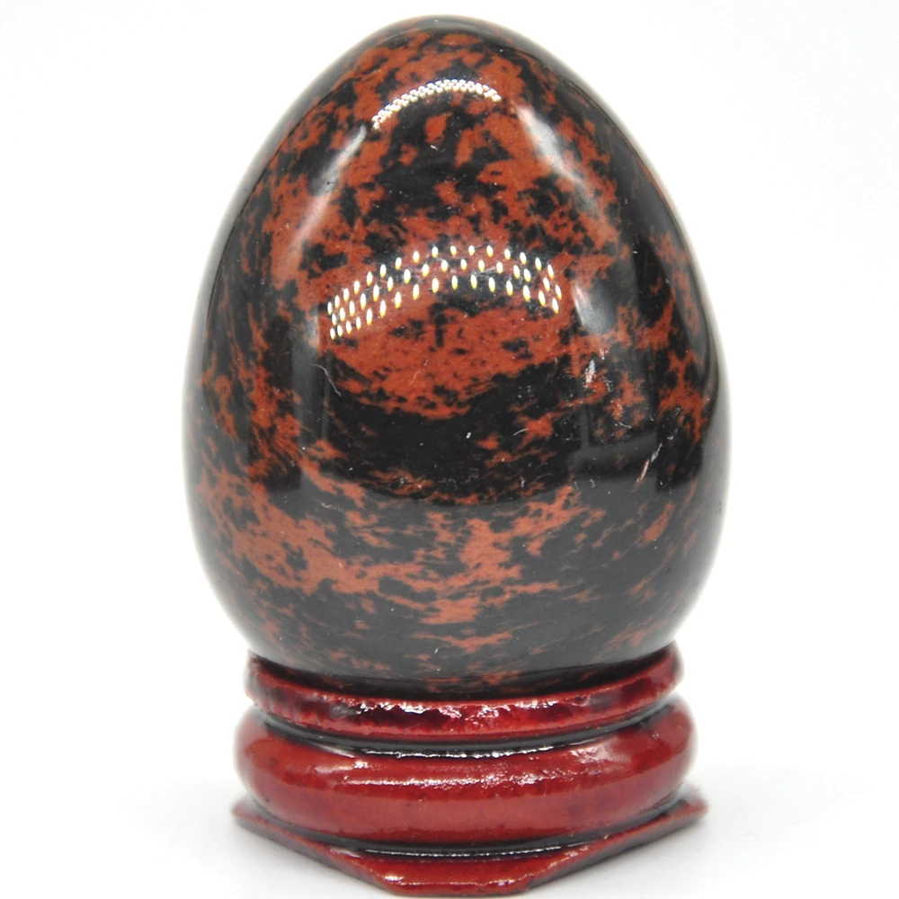 34x45 мм красное дерево яйцо из обсидиана камень в форме исцеления натуральный