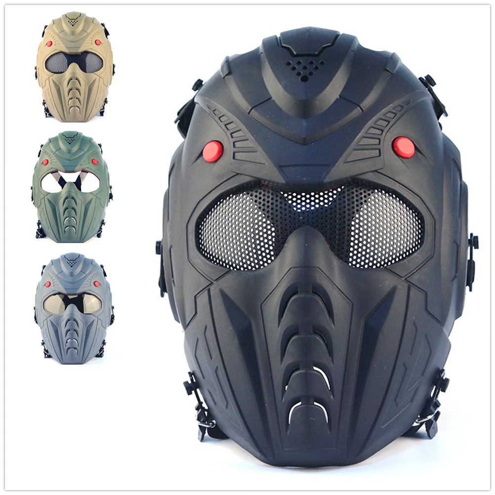 Тактическая Маска для пейнтбола страйкбола металлическая сетка или