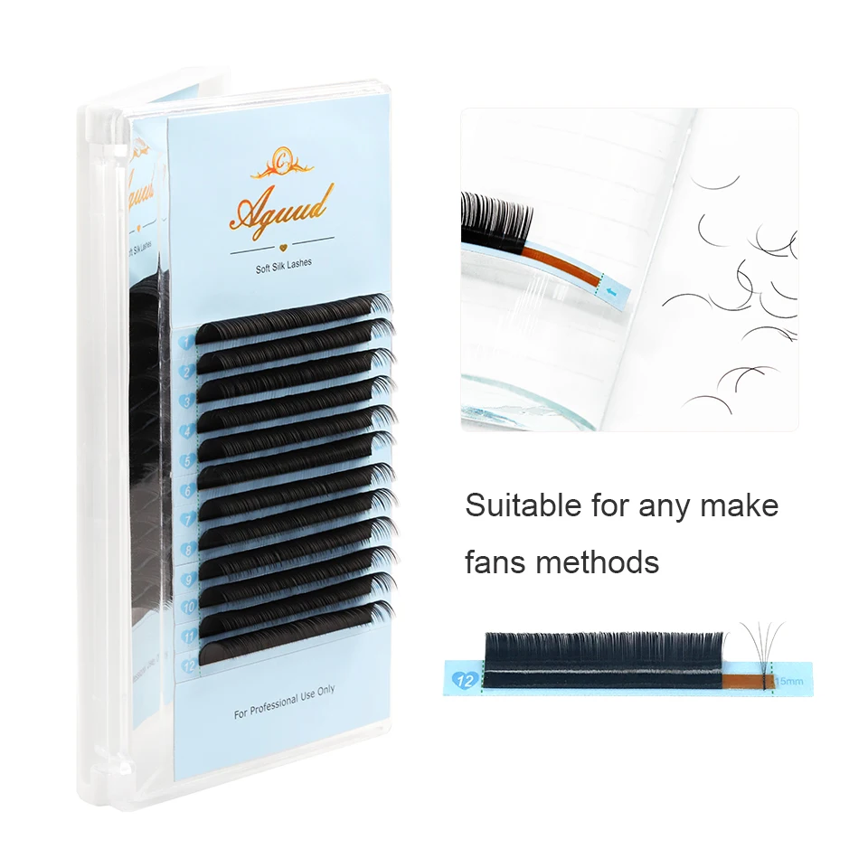 

AGUUD High Quality Soft Eyelash Extension Mink All Size Faux mink Eyelashes Silk Eyelash Further Individual Eyelash Extensions